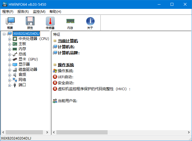 HWiNFO(专业系统信息检测工具) v8.24 / 8.25.5720 中文绿色版