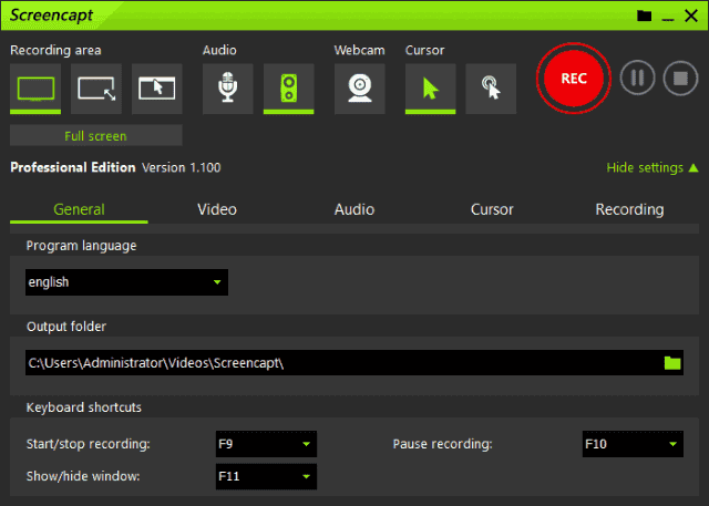 ASCOMP Screencapt Pro(屏幕捕捉录制工具) v2.002 便携版