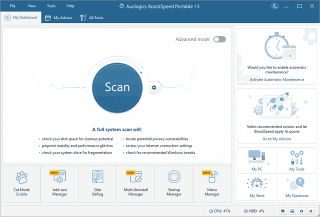 Auslogics BoostSpeed(优化电脑性能) v14.0.1.0 便携版