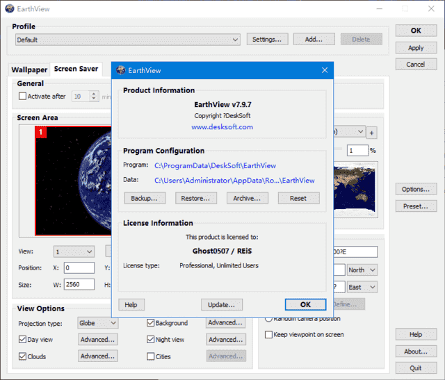 EarthView(提供卫星地球照片作为壁纸) v7.13.0 便携版