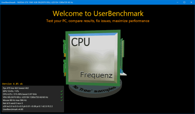 UserBenchmark(系统测试跑分软件) v4.9.2.0 便携版